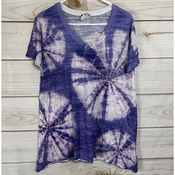 Inoah Purple Circular Tie-Dye Short Sleeve T-Shirt Size Small - Picture 1 of 7